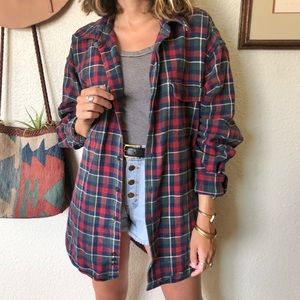 Grungy Plaid Button Down Shirt
